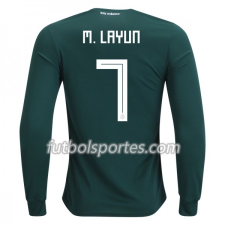 Camisetas México M.Layun 7 Primera Equipacion Mundial 2018 Manga Larga
